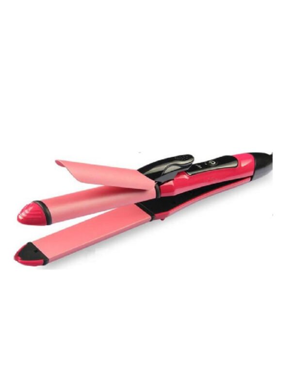 2-in-1 Nova Hair Straightener and Curler ? Dual-Use Styling Tool with Quick Heat-Up Technology, Ceramic Plates for Smooth Straightening & Effortless Curls Model-NH-2009 ? Portable, Lightweight, Ideal for Home or Travel Use