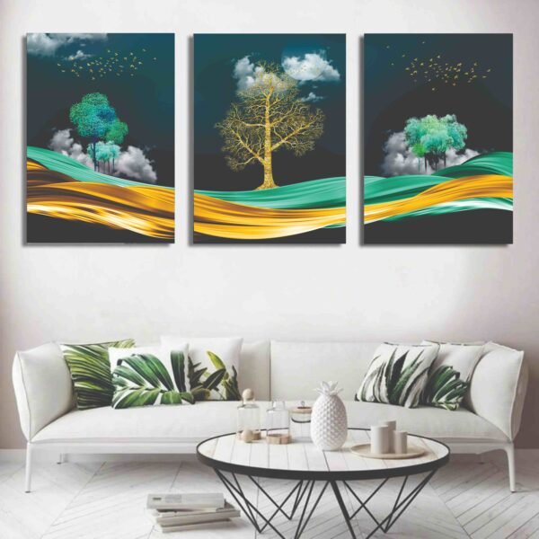 Set of 3 Wall Art Wooden Phototile Frames for Wall Decor