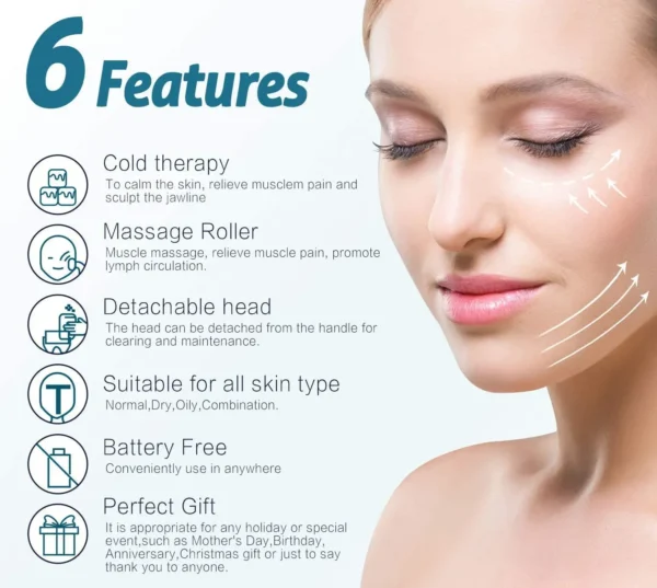 MARZAHAR Ice Roller for Face & Eye Puffiness Relief, Cold Gel Ice Face Roller Massager - Ice Roller Cool Roller For Face Eye Body Facial Shaping Anti Wrinkle Ice Roller Massager Smooth Skin ( Random Color )