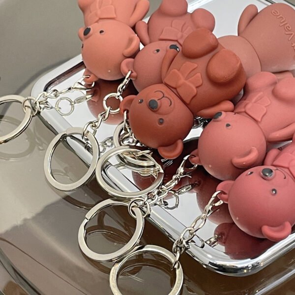 6-Piece Cute Bear Keychain Liquid Lipstick Set ? Mist Matte Velvet Finish, Moisturizing Lip Stain, Waterproof & Long-Lasting Lip Gloss (6 Colors)