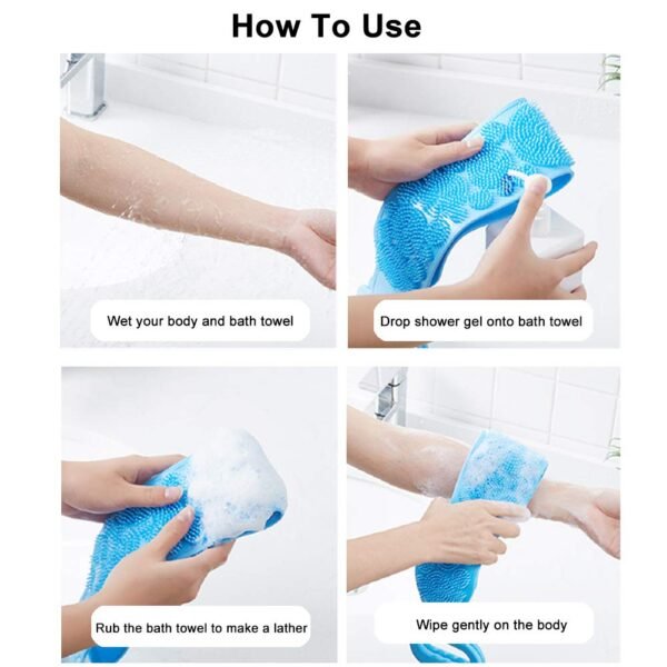 Single Side Bath Towel Scrubber ( Random Color ) | Silicone Scrubber