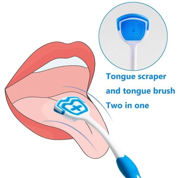 Tongue Cleaner Brush with Soft Silicone Bristles ? Oral Hygiene Tool for Fresh Breath & Bacteria Removal -  Tongue Cleaner - Tongue Scraper - Bad Breath Remover - Random Color