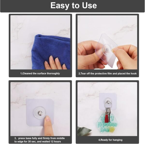 10-Pcs Self-Adhesive Wall Screws and Hanging Nails ? Heavy-Duty Adhesive Wall Mount Hooks for Home and Office Use ? No Drilling, Easy Installation for Hanging Frames, Keys, Towels, and More