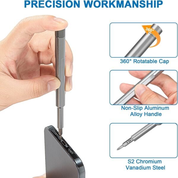 24 in 1 Precision Mini Magnetic Screwdriver Set, 24 in 1 Tool Kit, The Ultimate Electronic Repair Tool Kit for Phone, Tablet, Computer, Laptop, PC, Game Controller, Watch, Precision Screwdriver Set Magnetic