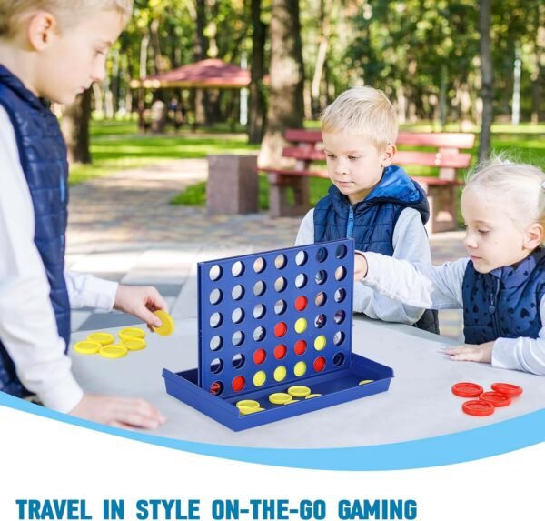 4 IN A ROW Board Game for Kids / Travel Board Game / Board Games Indoor & Outdoor, Perfect as a Party Game (random color )