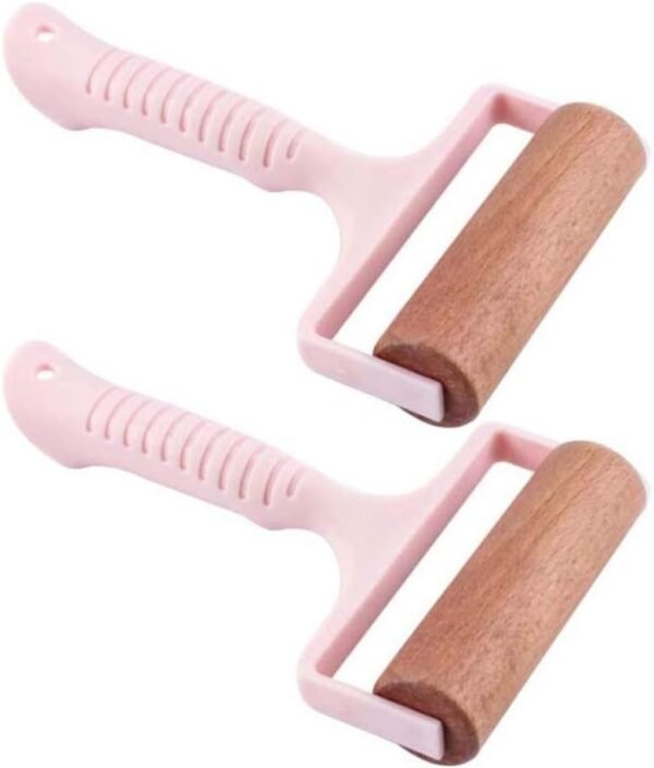 2pcs Wooden Rolling Pin for Baking ? Hand Push Dough Roller with Non-Stick Surface, Lightweight & Kid-Friendly
