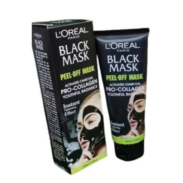 L'Oreal Paris Deep Cleansing Peel-Off Blackhead Remover Face Mask with Collagen ? Pore-Minimizing, Purifying Formula for Smooth, Radiant Skin ? 100ml Tube for All Skin Types