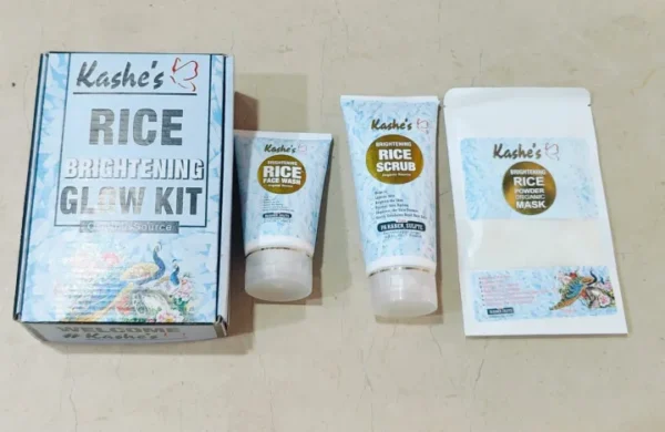 Kashe's Rice Extract Bright Glow Kit ( Rice Face Wash + Rice Scrub + Rice Mask )