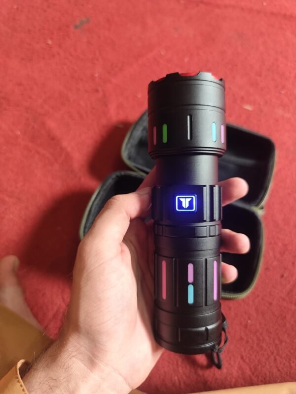 Tactical LED Flashlight Kit with Portable Green Hard Case ? High-Powered, Rechargeable, Multi-Mode Light