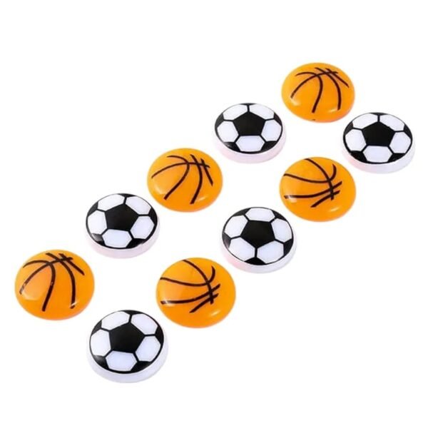 Basketball & Football Refrigerator Magnets ? Set of 10 Durable Sports-Themed Decorative Magnets (1.5 x 1.5 Inches)