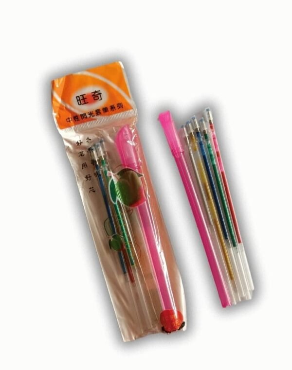 Glitter Gel Pen Refills Set ? 5 Multi-Colored Metallic Ink Refills for Smooth Writing & Creative Art