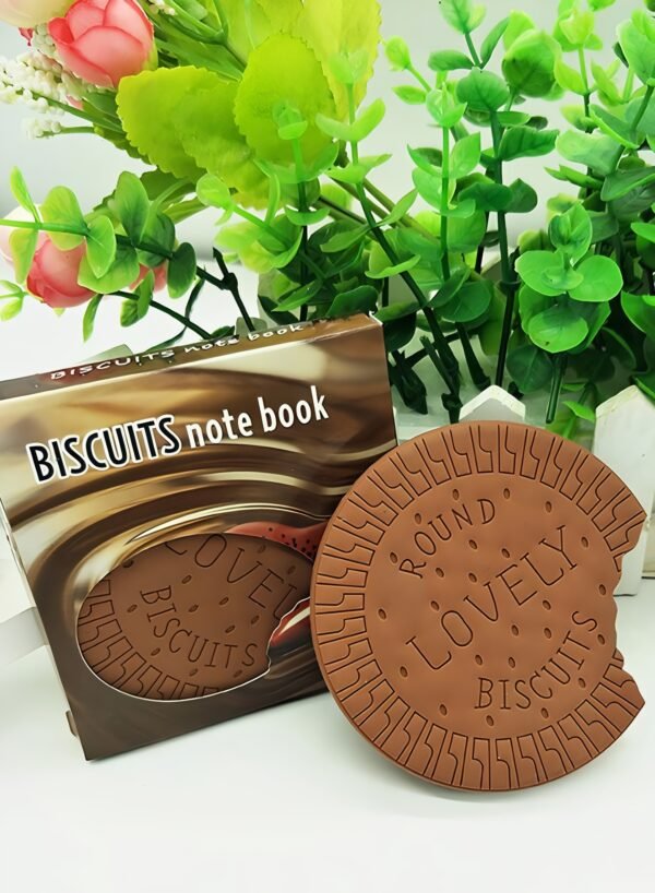 Biscuit Shaped Notebook ? 80 Pages Round Steno Pad for Students, Artists & Kids ? Fun Chocolate Biscuit Design, Portable Memo Notepad for Notes, Sketching, Doodling & Creative Writing