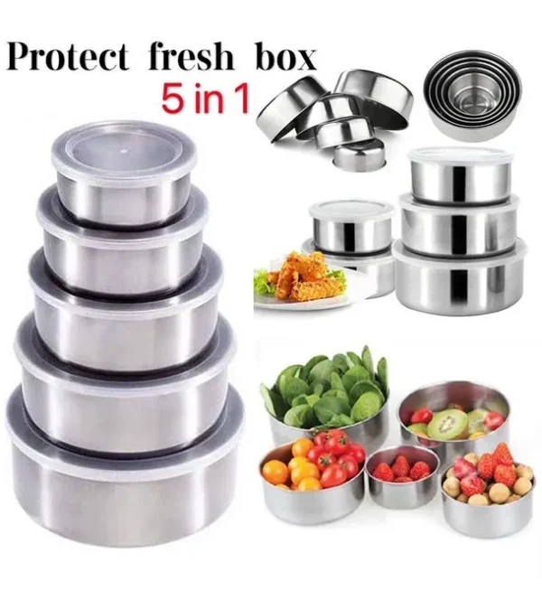 Stainless Steel Bowl Set of 5 ? Food-Grade, Rust-Resistant Mixing and Serving Bowls