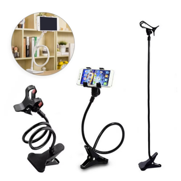 Mobile Phone Stand Holder Flexible and Power Full Grip - 360 Degree Rotating Mobile Stand Bedside Able Lazy Snake Mobile Phone Holder - Random Color