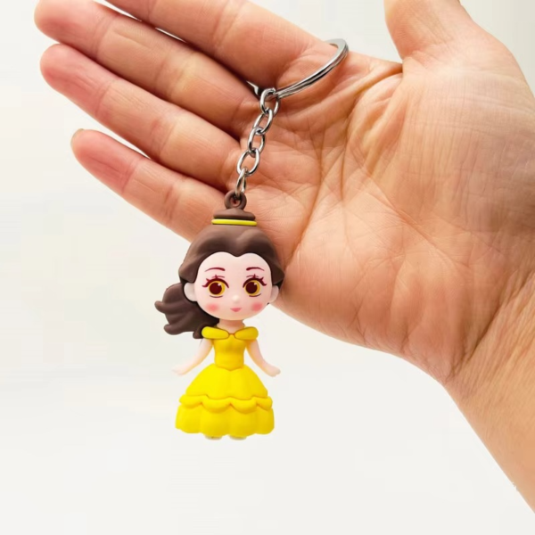 01 PCs Disney Princess Anime Figure Key-Chain ? Cute Soft Rubber Bag Accessory | Random Design & Color | Kids Gift - Keychain ( Random Color )