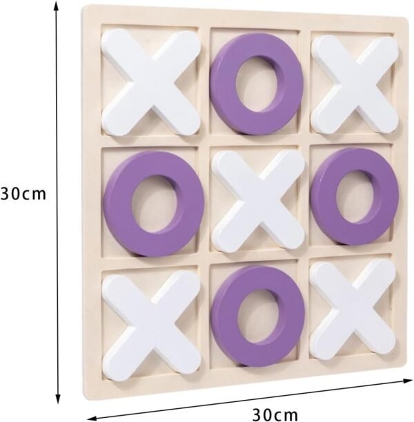 Wooden Tic-Tac-Toe Board Game ? Classic XO Strategy Game for Kids, Toddlers, Preschoolers & Adults ? Educational, Durable & Portable 30cm Wooden Board ? Ideal Birthday Gift, Party Favour & Family Game (Random Color)