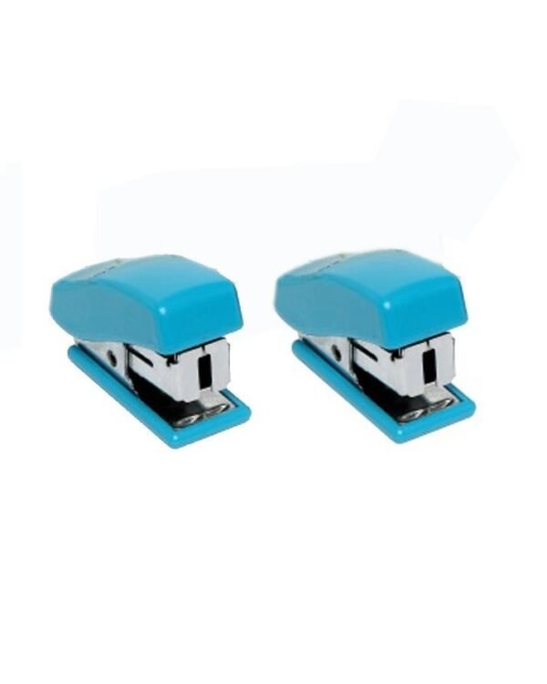 Pack of 2 Mini Staplers with Pins ? Compact, Smooth, and High-Quality Office & School Use (Random color)