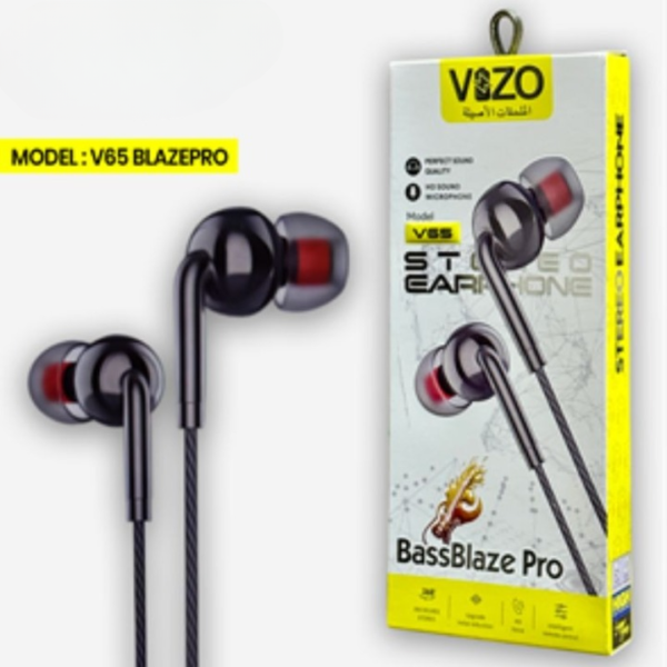 V65 Blaze Pro ? Wired Stereo Earphones | Best Quality Hand Free | Hands-Free For Mobile Phone | Headphone - Earphones
