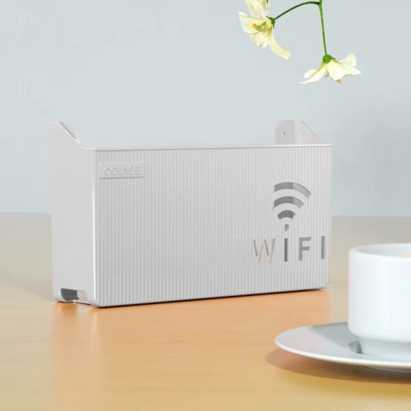 WiFi Router Shelf & Cable Organizer ? Wall-Mount ABS Plastic Storage Box for Routers, Power Strips & Cables (Random Colors)